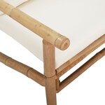 vidaXL Salon de jardin 5 Pièces avec coussins blanc crème bambou
