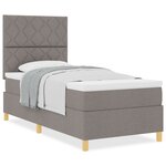 vidaXL Lit Box Spring avec Matelas Taupe 90x200 cm Tissu