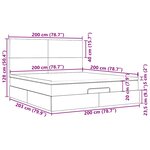 vidaXL Cadre de lit ottoman avec matelas gris foncé 200x200 cm velours