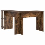 vidaXL Bureau d'Angle avec Rangement Chêne fumé 140 x 113.5 x 75 cm