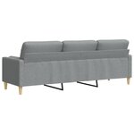 vidaXL Canapé 3 places avec oreillers gris clair 210 cm tissu