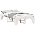vidaXL Cadre de lit Blanc 135 x 190 cm Pin massif