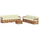 vidaXL Ensemble de canapés d'extérieur 9 pc Naturel et Crème