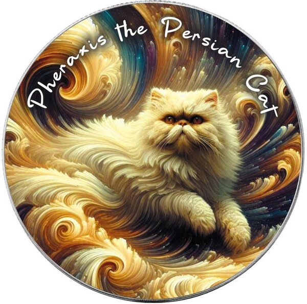 Pièce de monnaie en Argent 1 Dollar g 31.1 (1 oz) Millésime 2025 Nebula Cats PHERAXIS THE PERSIAN CAT