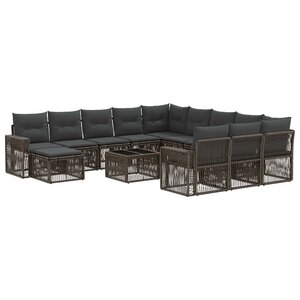 vidaXL Ensemble de canapé de jardin 13 Pièces Gris et Gris foncé