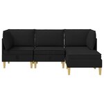 vidaXL Canapé modulaire avec rangement 4 Pièces Noir Tissu