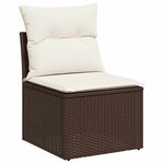 vidaXL Salon de jardin avec coussins 9 Pièces marron résine tressée