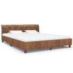 vidaXL Cadre de lit sans matelas marron similicuir daim 180x200 cm