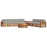 vidaXL Ensemble de canapés d'extérieur 8 Pièces Gris Naturel et Clair