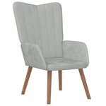 vidaXL Chaise de relaxation avec repose-pied Gris clair Velours