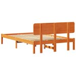 vidaXL Cadre de lit avec tête de lit marron ciré 135x190 cm en bois de pin massif