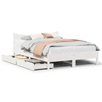 vidaXL Cadre de lit avec tiroirs blanc 120x200 cm bois de pin massif