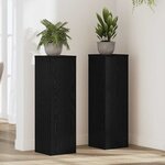 vidaXL Support de Plante 2 Pièces Chêne noir 25 x 25 x 80 cm