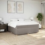 vidaXL Sommier à lattes de lit avec matelas Taupe 200x200 cm Tissu