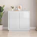 vidaXL Buffet blanc brillant 80x34x75 cm bois d'ingénierie