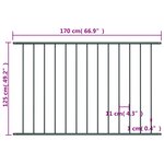 vidaXL Panneau de clôture Acier enduit de poudre 1 7x1 25 m Anthracite