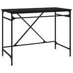 Bureau table poste de travail meuble d'ordinateur informatique étude 100 x 50 x 75 cm bois d'ingénierie et fer noir 02_0023885