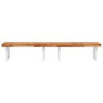 vidaXL Étagère de vasque murale acier et bois massif d'acacia