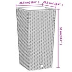 vidaXL Jardinière et intérieur amovible anthracite 11/26 5 L rotin PP