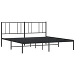 vidaXL Cadre de lit métal sans matelas avec tête de lit noir 193x203cm