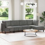 vidaXL Ensemble de meubles pour le salon 5 Pièces Gris foncé Velours