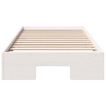 vidaXL Cadre de lit surélevé avec stockage Blanc Bois massif en pin