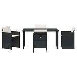 vidaXL Ensemble de salle à manger pour jardin 5 Pièces Noir Poly rotin