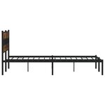 vidaXL Cadre de lit en métal sans matelas chêne fumé 200x200 cm