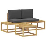 vidaXL Ensemble de canapés d'extérieur 3 pc Blanc et anthracite