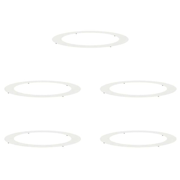 vidaXL Anneaux d'arbre plats 5 Pièces Blanc Ø90 / 120 cm Acier