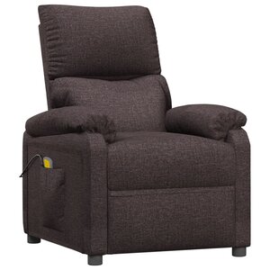 vidaXL Fauteuil de massage Marron foncé Tissu