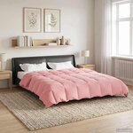 vidaXL Duvet d'été simple Matelassé Rose 200 x 220 cm Microfibre