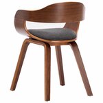 vidaXL Chaise de salle à manger Gris foncé Tissu et bois courbé
