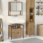 vidaXL Ensemble de mobilier de salle de bain avec étagère 2 Pièces Marron