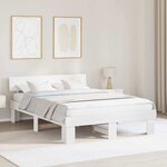 vidaXL Cadre de lit Blanc 150 x 200 cm Bois massif en pin