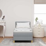 vidaXL Lit à ressort LED avec matelas Gris clair 80 x 200 cm tissu