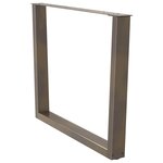 vidaXL Pieds de table à manger en forme de V  2 pièces  acier naturel  100 x (72-73 3) cm