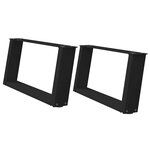 vidaXL Pieds de table basse en U  2 pièces  noir  60 x (30-31) cm  acier