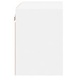 vidaXL Table de chevet murale avec lumières LED blanc