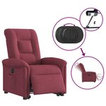 vidaXL Fauteuil inclinable électrique rouge bordeaux tissu