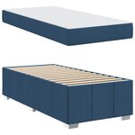 vidaXL Cadre de lit avec matelas Bleu 90 x 190 cm tissu