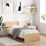 vidaXL Cadre de lit avec bandes LED Chêne Sonoma Bois d'ingénierie