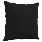 vidaXL Canapé 2 places avec oreillers noir 120 cm tissu microfibre