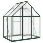 vidaXL Serre avec cadre de base vert 169x114x195 cm aluminium