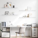 vidaXL Étagère Murale avec étagère 4 Pièces Marbre blanc 115 x 9 x 3 cm