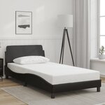 vidaXL Cadre de lit Dover noir 100x190 cm similicuir
