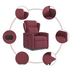 vidaXL Fauteuil inclinable électrique Rouge bordeaux Tissu