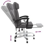 vidaXL Fauteuil de massage inclinable de bureau Gris Similicuir