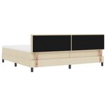 vidaXL Lit à ressorts avec matelas et LED crème 200x200 cm en tissu