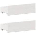 vidaXL Lit bibliothèque sans matelas blanc 150x200 cm bois pin massif